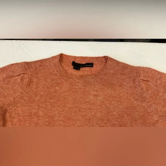 360Cashmere Burnt Orange Cashmere Cotton Crewneck Sweater Size S - Picture 4 of 5